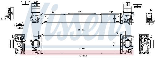 Radiador de admisión, intercooler NISSENS ref. 961541