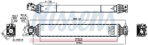 Intercooler, échangeur (Refroidisseur d'air) NISSENS ref. 961542