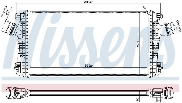 Intercooler, échangeur (Refroidisseur d'air) NISSENS 961543