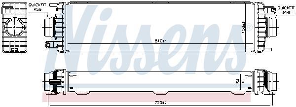 Intercooler, échangeur (Refroidisseur d'air) NISSENS ref. 961546