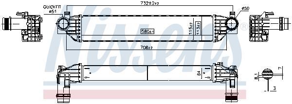 Radiador de admisión, intercooler NISSENS ref. 961558