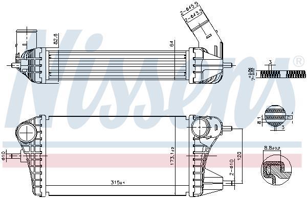 Radiador de admisión, intercooler NISSENS ref. 961561
