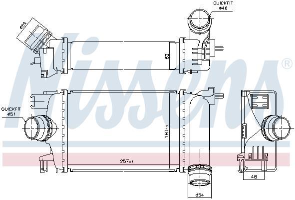 Intercooler, échangeur (Refroidisseur d'air) NISSENS 961583