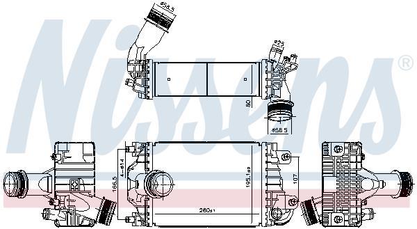 Intercooler, échangeur (Refroidisseur d'air) NISSENS ref. 961598