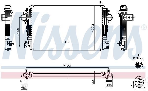 Radiador de admisión, intercooler NISSENS ref. 961601