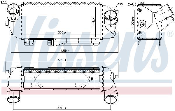 Intercooler, échangeur (Refroidisseur d'air) NISSENS ref. 96192