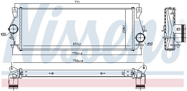 Radiador de admisión, intercooler NISSENS ref. 96225