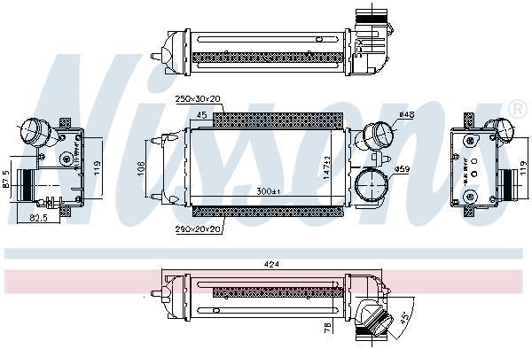 Radiador de admisión, intercooler NISSENS ref. 96228