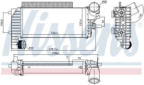 Radiador de admisión, intercooler NISSENS ref. 96251