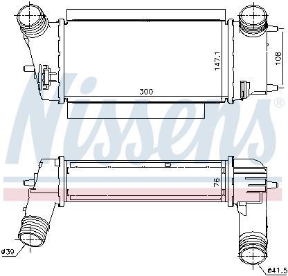 Intercooler, échangeur (Refroidisseur d'air) NISSENS 96252