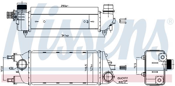 Radiador de admisión, intercooler NISSENS ref. 96267