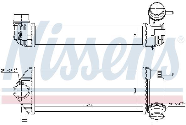 Radiador de admisión, intercooler NISSENS ref. 96308