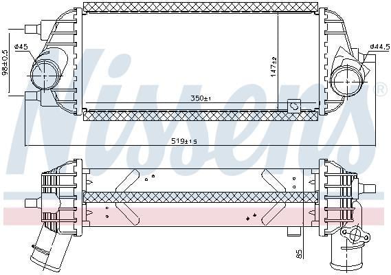 Radiador de admisión, intercooler NISSENS ref. 96309