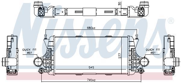 Intercooler, échangeur (Refroidisseur d'air) NISSENS 96332