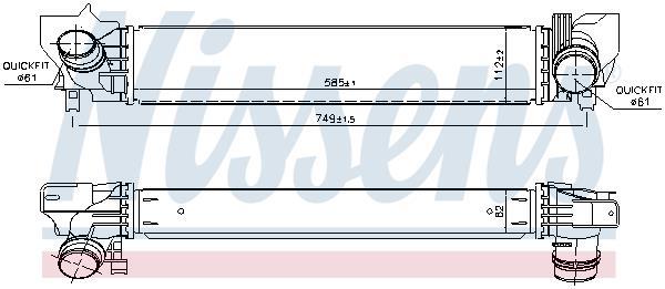 Radiador de admisión, intercooler NISSENS ref. 96379