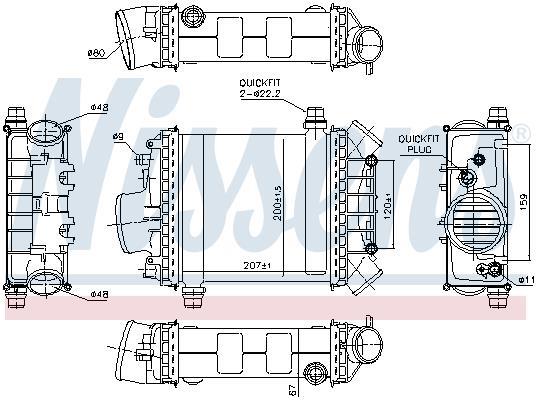 Radiador de admisión, intercooler NISSENS ref. 96389