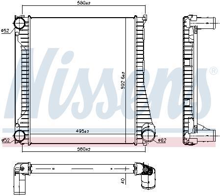 Radiador de admisión, intercooler NISSENS ref. 96422