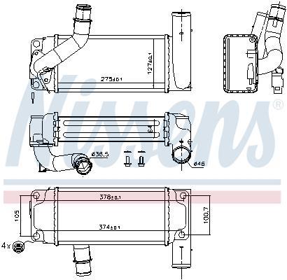 Radiador de admisión, intercooler NISSENS ref. 96429