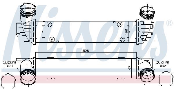 Radiador de admisión, intercooler NISSENS ref. 96480