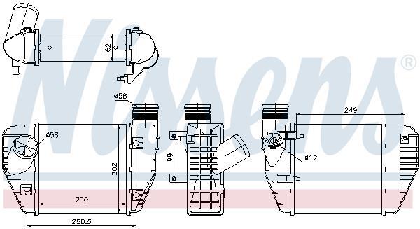 Radiador de admisión, intercooler NISSENS ref. 96544