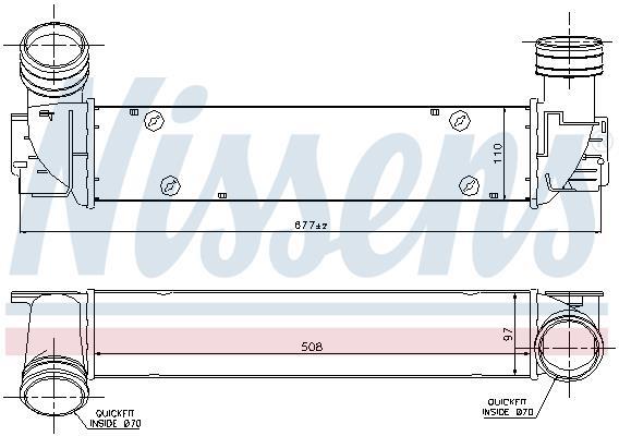 Radiador de admisión, intercooler NISSENS ref. 96551