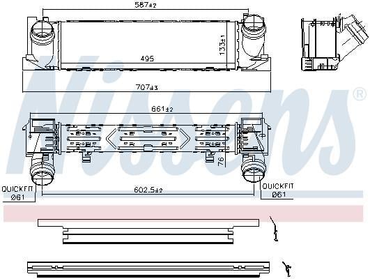 Radiador de admisión, intercooler NISSENS ref. 96552