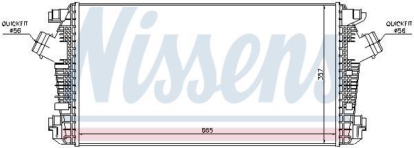Intercooler, échangeur (Refroidisseur d'air) NISSENS ref. 96557