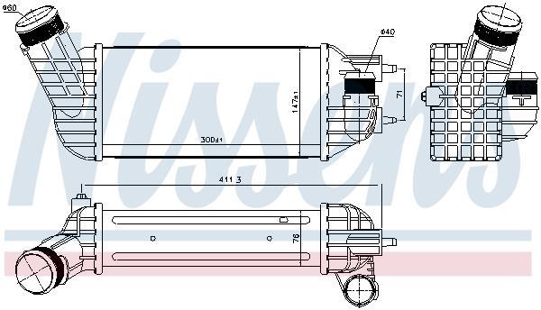 Radiador de admisión, intercooler NISSENS ref. 96573