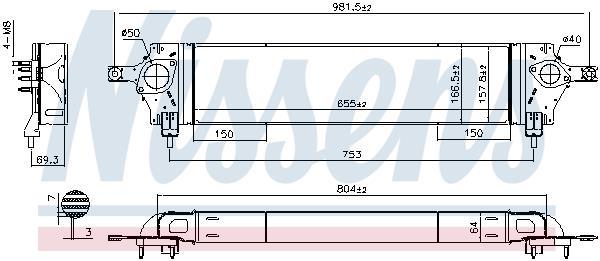 Radiador de admisión, intercooler NISSENS ref. 96580