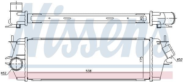 Intercooler, échangeur (Refroidisseur d'air) NISSENS ref. 96583