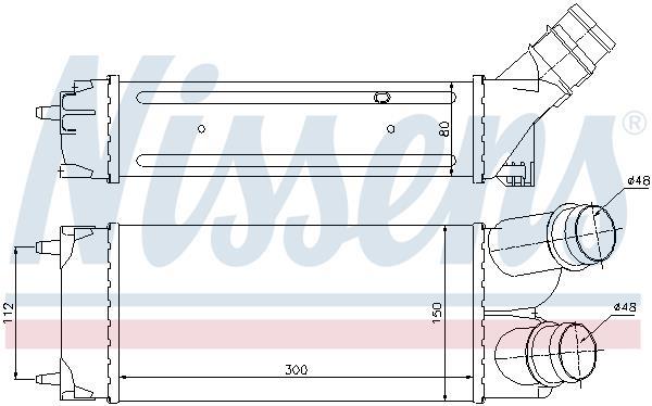 Intercooler, échangeur (Refroidisseur d'air) NISSENS ref. 96584
