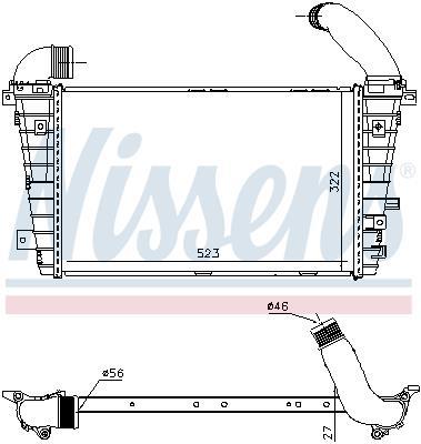 Radiador de admisión, intercooler NISSENS ref. 96586