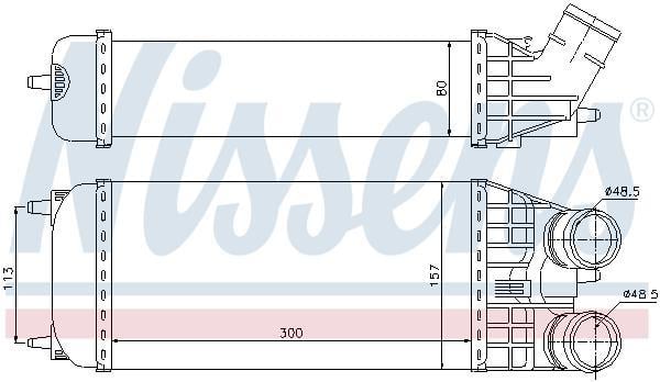 Intercooler, échangeur (Refroidisseur d'air) NISSENS ref. 96594