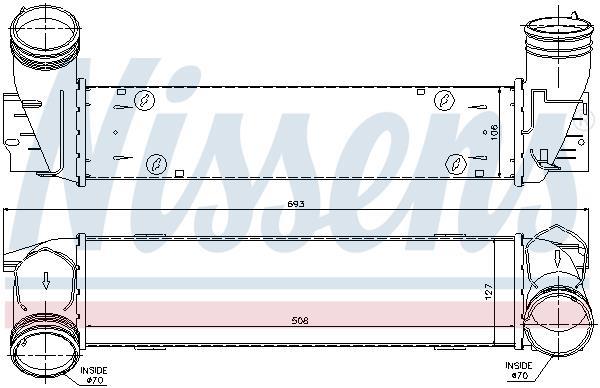Radiador de admisión, intercooler NISSENS ref. 96595