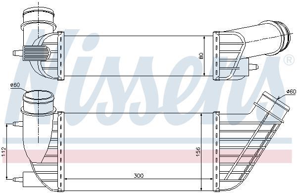 Intercooler, échangeur (Refroidisseur d'air) NISSENS ref. 96609