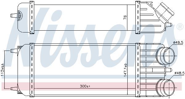 Intercooler, échangeur (Refroidisseur d'air) NISSENS ref. 96612
