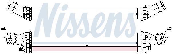 Intercooler, échangeur (Refroidisseur d'air) NISSENS ref. 96618