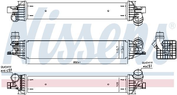 Radiador de admisión, intercooler NISSENS ref. 96625