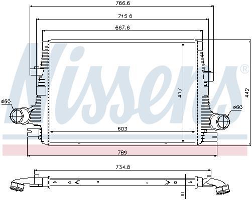 Radiador de admisión, intercooler NISSENS ref. 96644