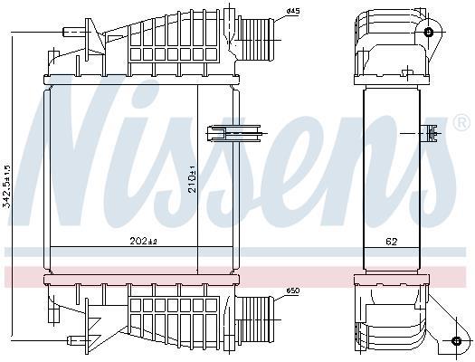 Radiador de admisión, intercooler NISSENS ref. 96645