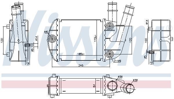 Radiador de admisión, intercooler NISSENS ref. 96673