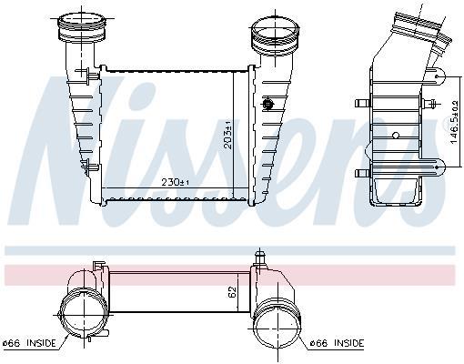 Radiador de admisión, intercooler NISSENS ref. 96680