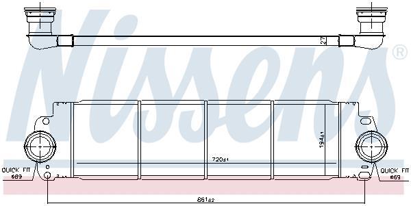Intercooler, échangeur (Refroidisseur d'air) NISSENS ref. 96683