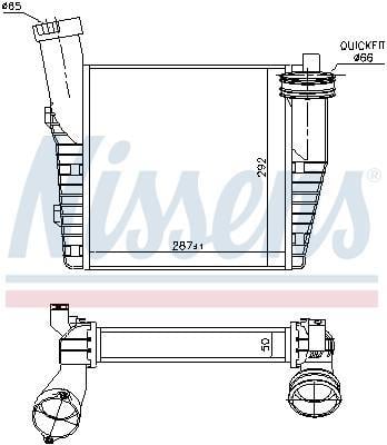 Intercooler, échangeur (Refroidisseur d'air) NISSENS 96688