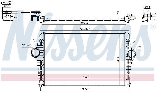 Radiador de admisión, intercooler NISSENS ref. 96692