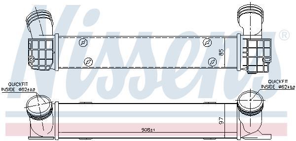 Radiador de admisión, intercooler NISSENS ref. 96725