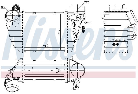 Radiador de admisión, intercooler NISSENS ref. 96747