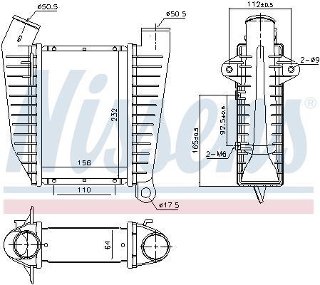 Radiador de admisión, intercooler NISSENS ref. 96864