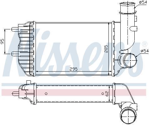 Intercooler, échangeur (Refroidisseur d'air) NISSENS ref. 96889
