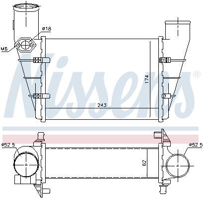 Radiador de admisión, intercooler NISSENS ref. 96896